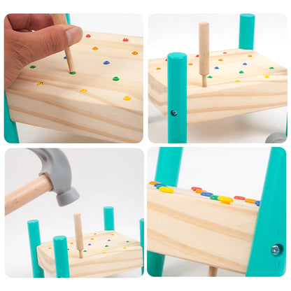 Planche à taper en bois – Jeu de marteau Montessori éducatif