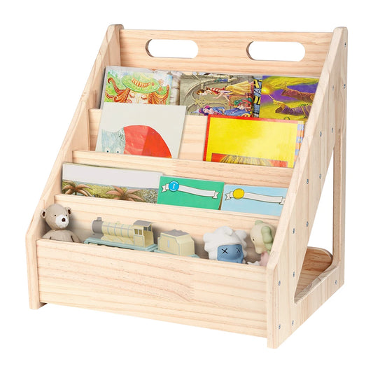 Bibliothèque Montessori en Bois avec Compartiments – Rangement Livres et Jouets pour Enfants
