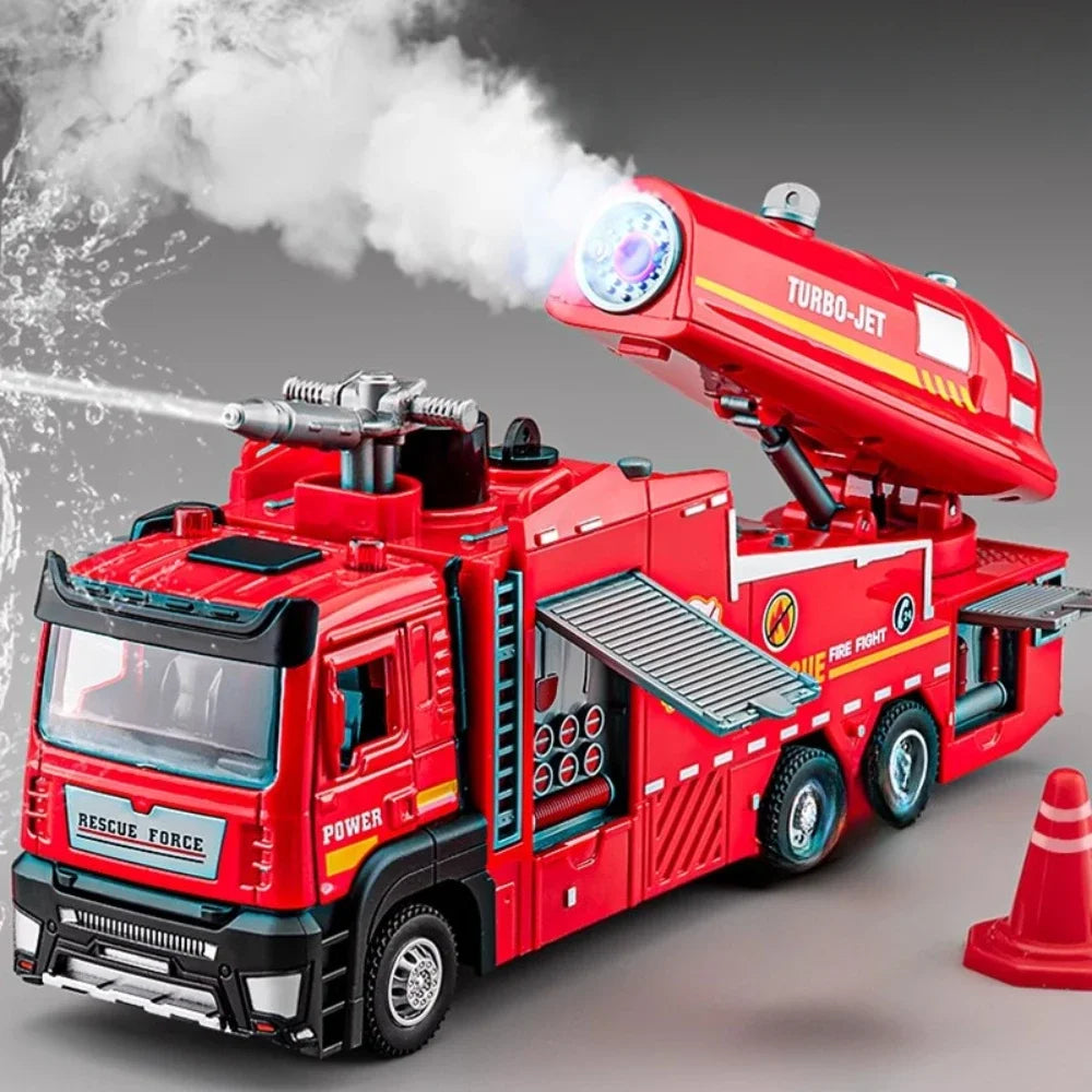 Camion de Pompier Montessori avec Effets Sonores, Lumières & Jet d’Eau – Jeu Éducatif