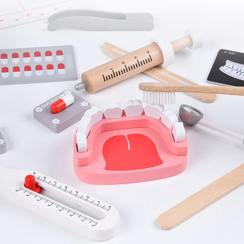 Jouet Montessori évolutif – Kit docteur en bois éducatif et jeu d’imitation
