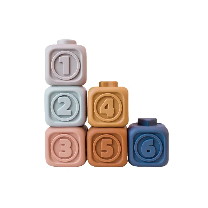 Jouet Montessori Évolutif – Tour à Empiler et Blocs Sensoriels en Silicone