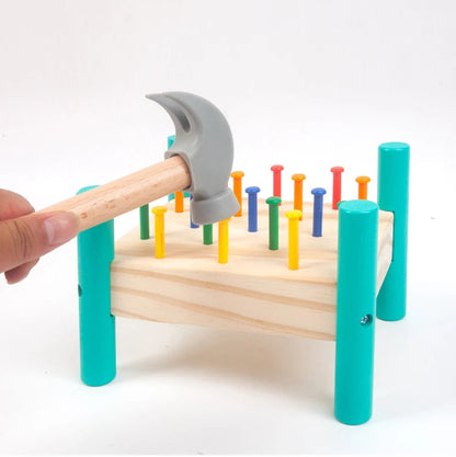 Planche à taper en bois – Jeu de marteau Montessori éducatif