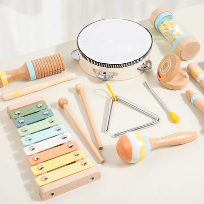 Set d’instruments de musique en bois – Jeu Montessori éducatif et sensoriel