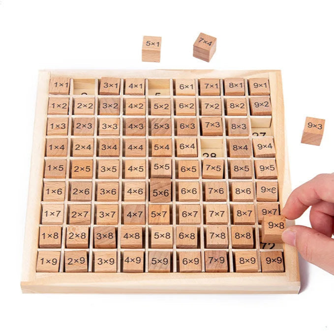 Plateau de multiplication en bois – Jeu éducatif Montessori évolutif