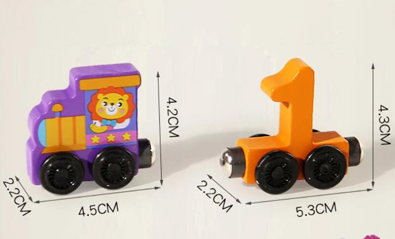Train Magnétique en Bois Montessori – Apprentissage des Chiffres et Jeu Éducatif