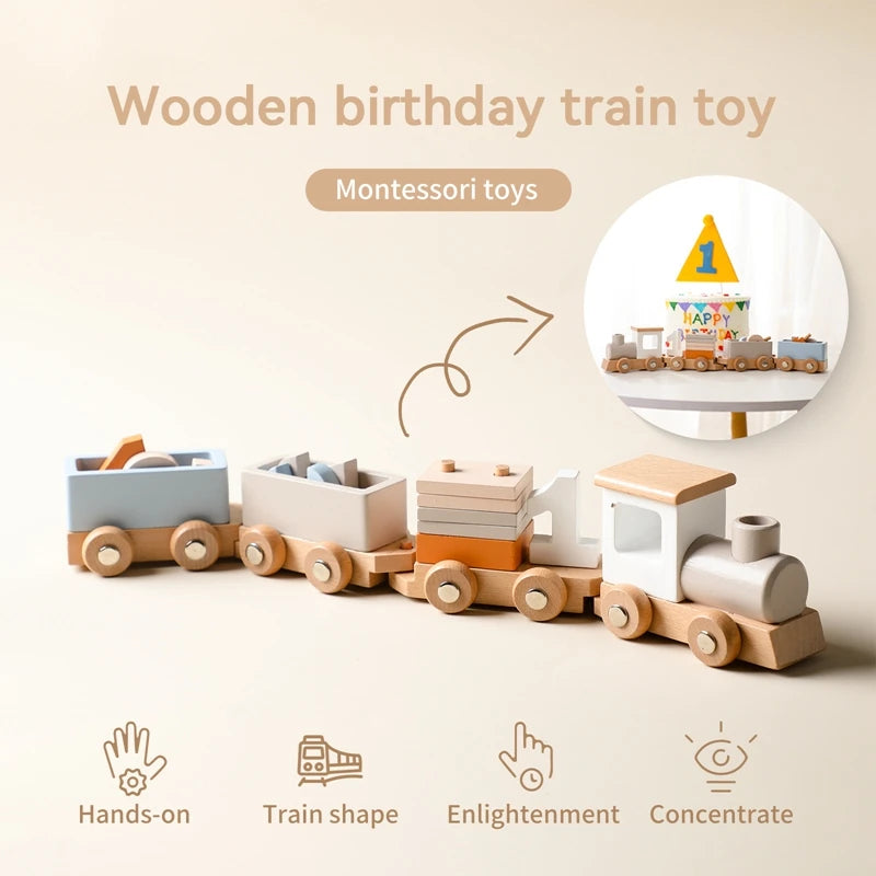 Train en Bois Montessori – Jouet éducatif et créatif pour enfants