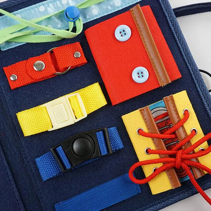 Jouet Montessori évolutif – Valisette éducative d’activités pratiques et motricité fine
