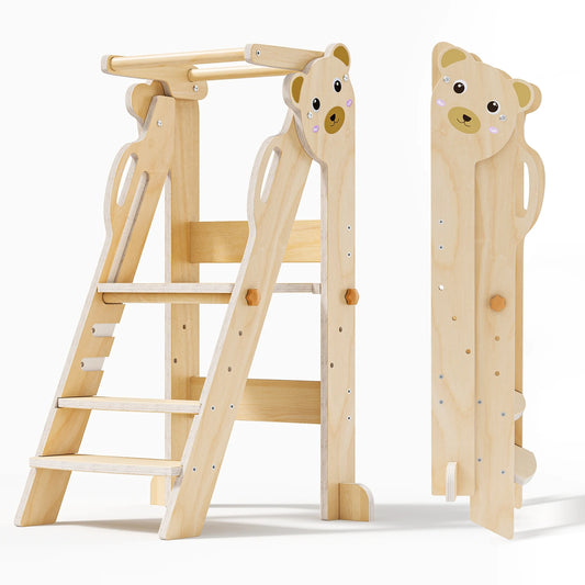 Tour Montessori Pliable – Tour d’Observation Hauteur Réglable pour Enfant