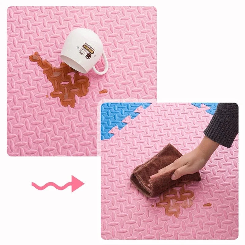 Tapis de Jeu Montessori en Dalles Puzzle – Sol Doux pour Bébé et Enfant (16 Pièces)