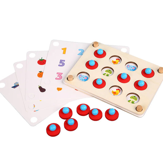 Jeu de mémoire en bois – Montessori éducatif et évolutif