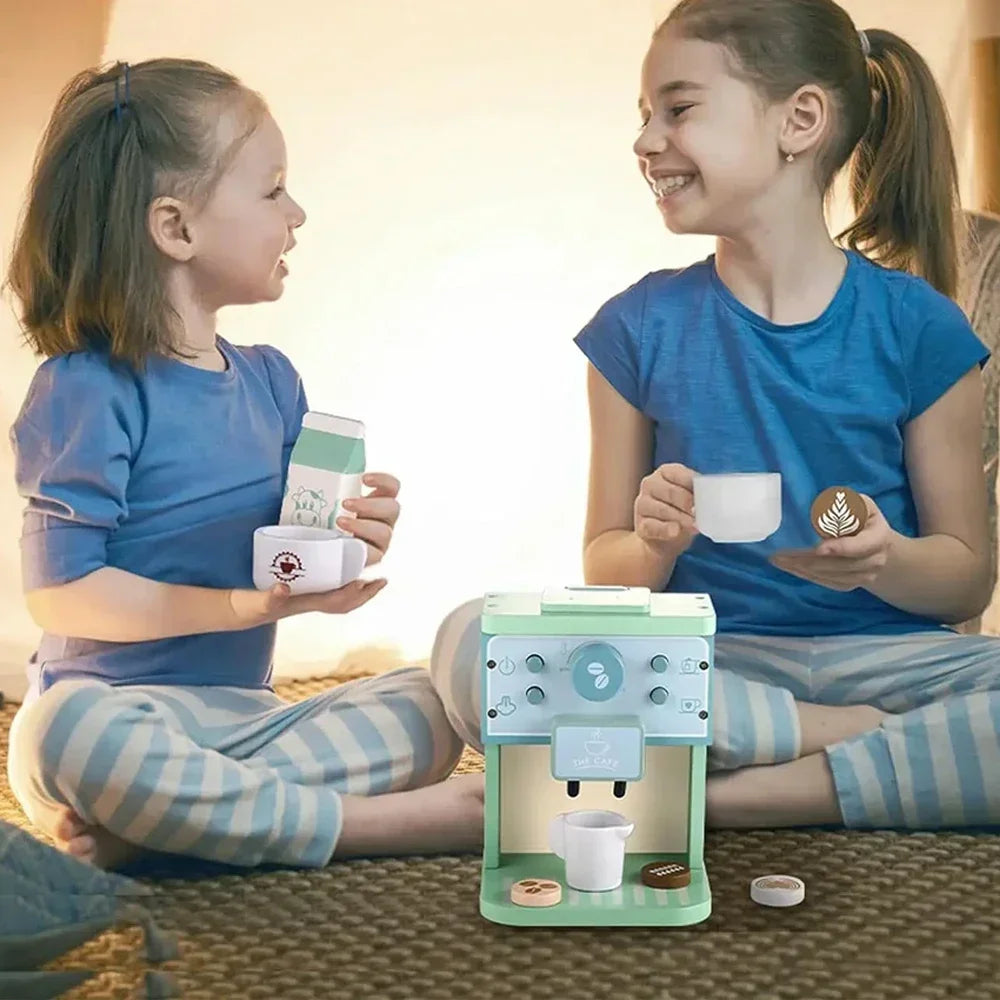 Machine à Café en Bois Montessori – Jeu d’Imitation Évolutif pour Enfants