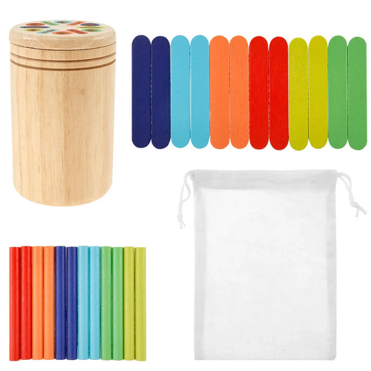 Jeu éducatif en bois – Tri et association sensorielle inspirés Montessori