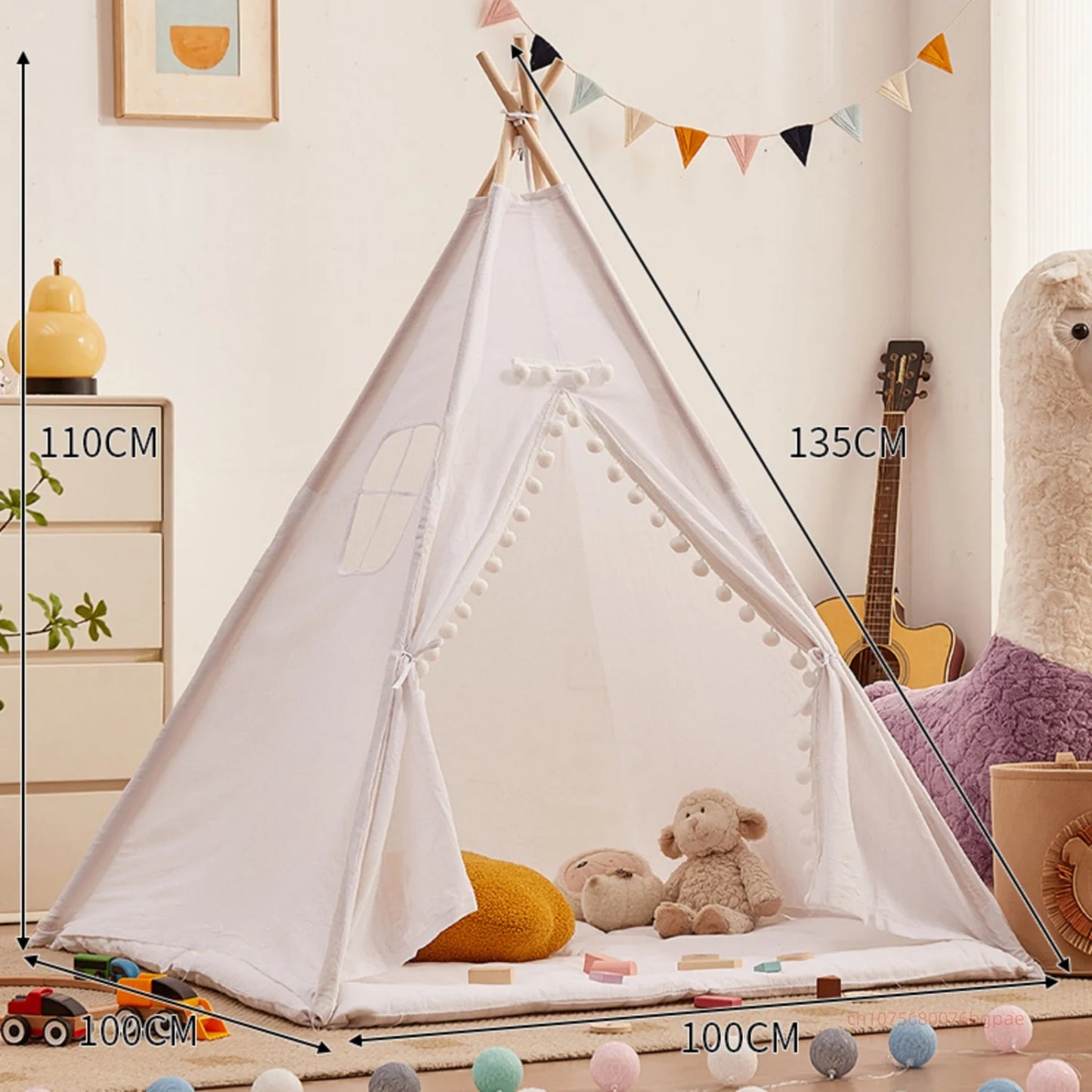 Tipi Montessori en Coton pour Enfant – Cabane de Jeu Pliable Intérieur et Extérieur