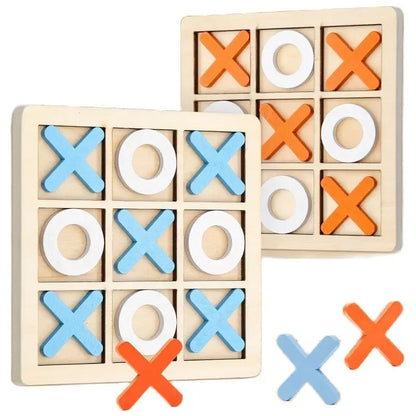 Jouet Montessori évolutif – Jeu de morpion en bois éducatif et puzzle logique
