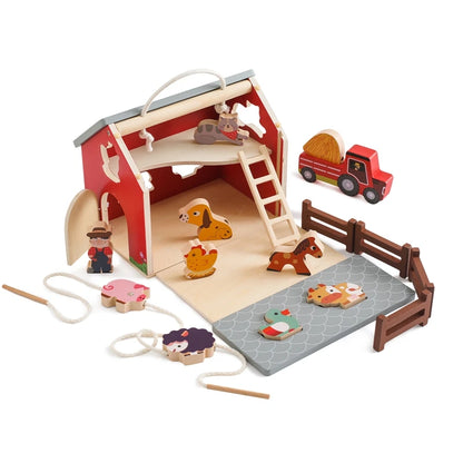 Ferme en bois éducative – Jeu Montessori évolutif avec animaux et accessoires