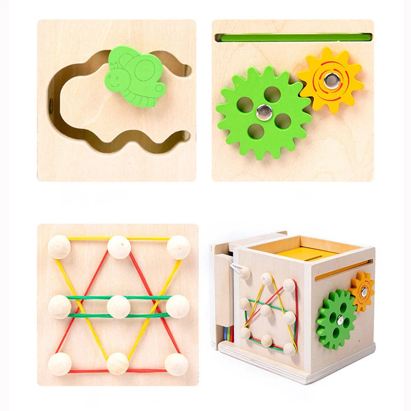 Jouet Montessori Évolutif en Bois – Jeu d’Éveil Éducatif Bébé avec Formes, Carottes et Pêche Magnétique