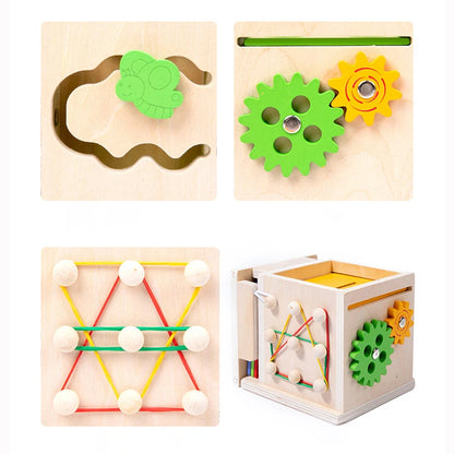 Jouet Montessori Évolutif en Bois – Jeu d’Éveil Éducatif Bébé avec Formes, Carottes et Pêche Magnétique