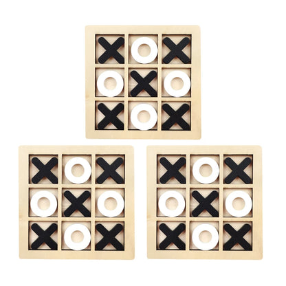 Jouet Montessori évolutif – Jeu de morpion en bois éducatif et puzzle logique