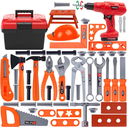 Boîte à Outils Montessori pour Enfants avec Perceuse Électrique – Jeu d’Imltation Bricolage