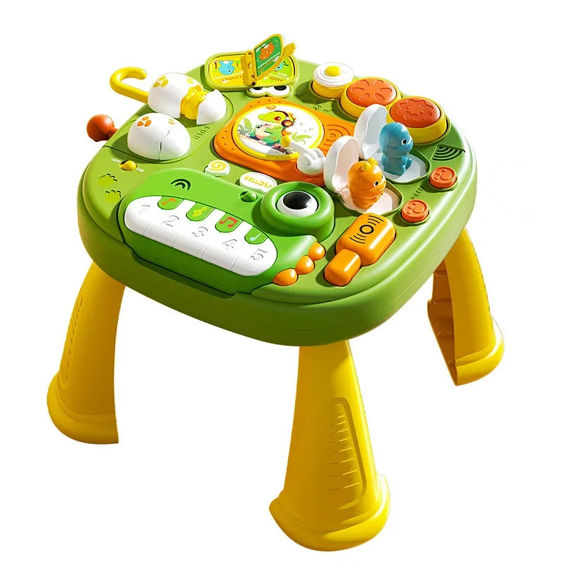 Table d’Activités Dinosaure Montessori – Piano Musical, Lumières & Jeux Sensoriels