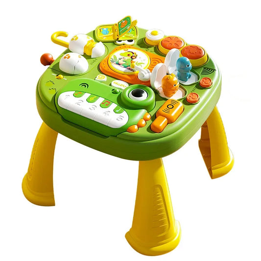 Table d’Activités Dinosaure Montessori – Piano Musical, Lumières & Jeux Sensoriels