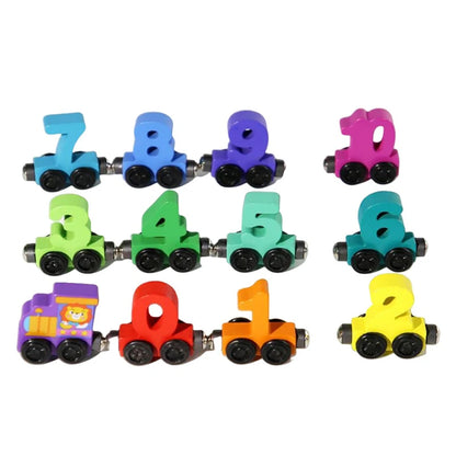 Train Magnétique en Bois Montessori – Apprentissage des Chiffres et Jeu Éducatif