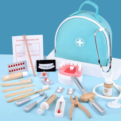 Jouet Montessori évolutif – Kit docteur en bois éducatif et jeu d’imitation
