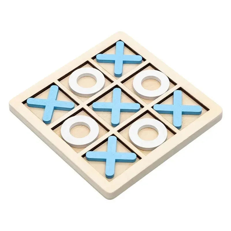 Jouet Montessori évolutif – Jeu de morpion en bois éducatif et puzzle logique