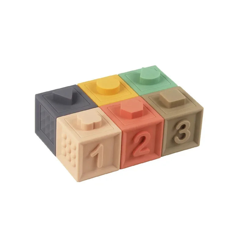 Jouet Montessori Évolutif – Tour à Empiler et Blocs Sensoriels en Silicone