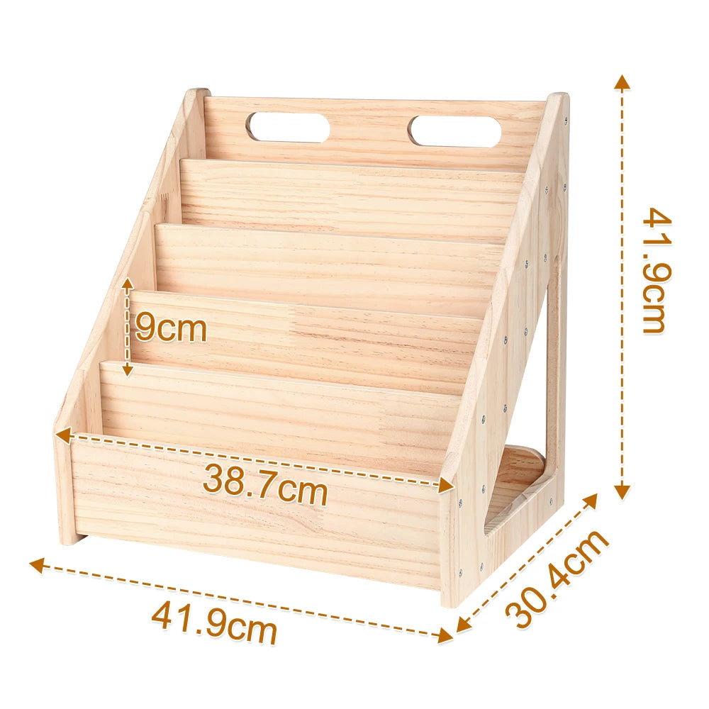 Bibliothèque Montessori en Bois avec Compartiments – Rangement Livres et Jouets pour Enfants