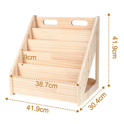 Bibliothèque Montessori en Bois avec Compartiments – Rangement Livres et Jouets pour Enfants