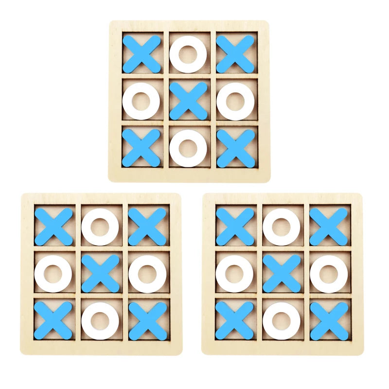 Jouet Montessori évolutif – Jeu de morpion en bois éducatif et puzzle logique