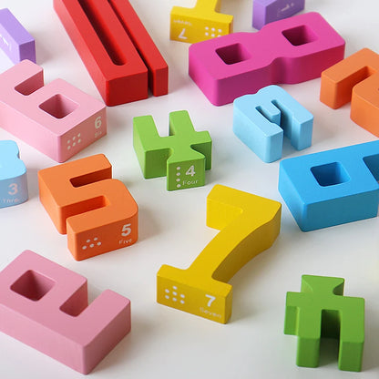 Chiffres empilables en bois – Jeu éducatif Montessori évolutif