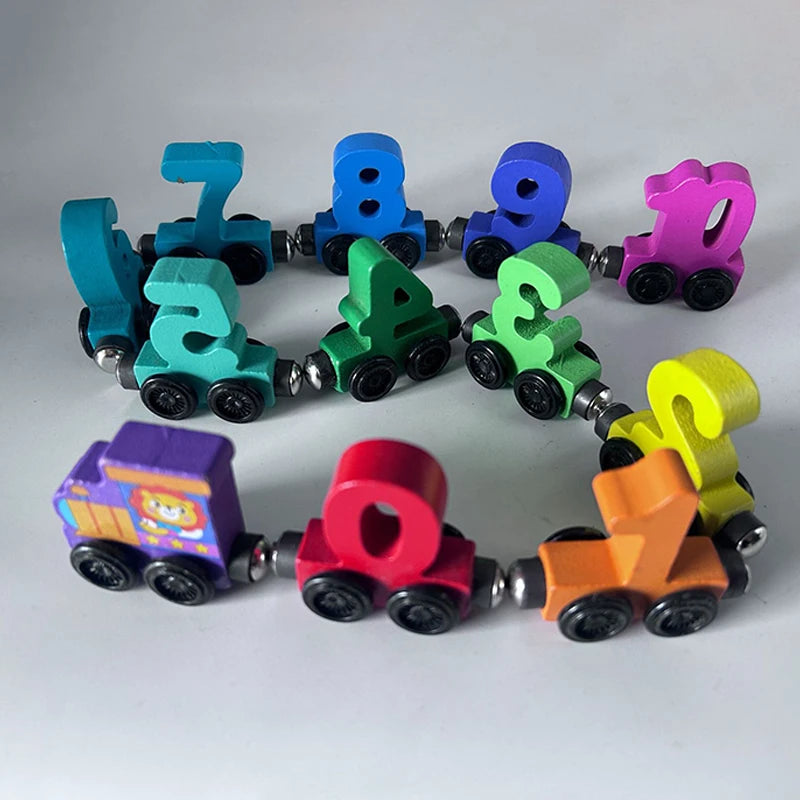 Train Magnétique en Bois Montessori – Apprentissage des Chiffres et Jeu Éducatif