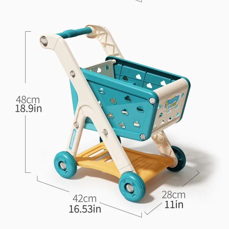 Chariot de Courses en Bois – Jouet Montessori Évolutif de Supermarché pour Enfants