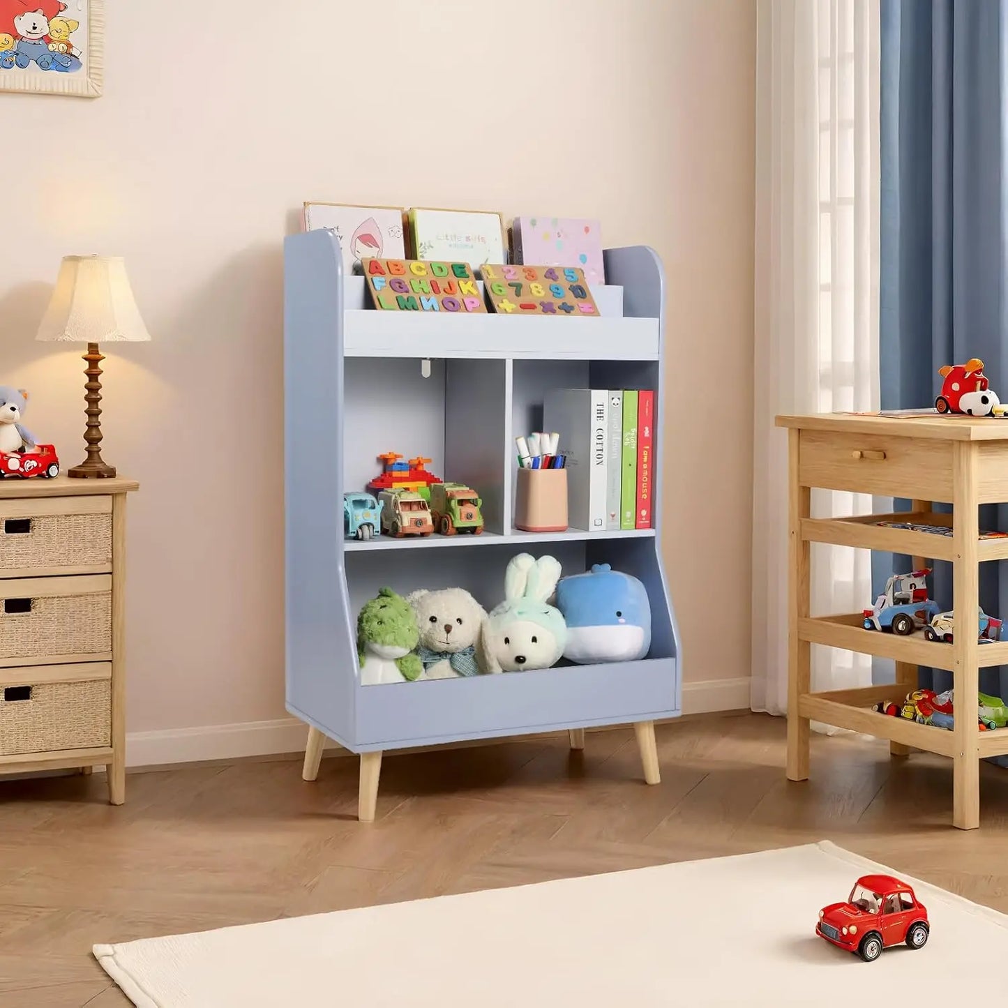 Bibliothèque Montessori en bois – 3 niveaux
