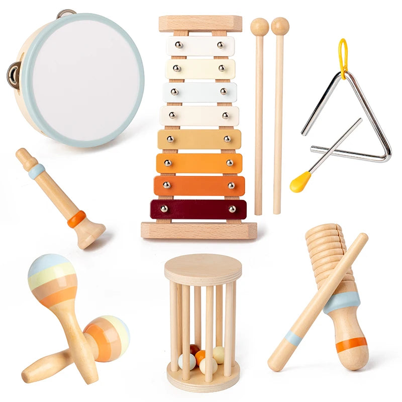 Set d’instruments de musique en bois – Jeu Montessori éducatif et sensoriel