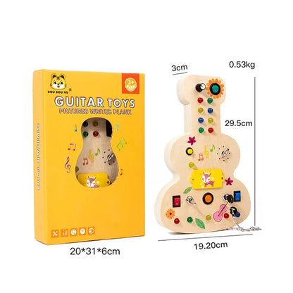 Jouet Montessori évolutif – Busy Board en bois avec lumières LED et activités sensorielles