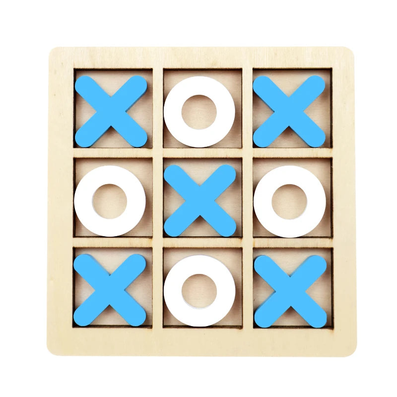 Jouet Montessori évolutif – Jeu de morpion en bois éducatif et puzzle logique