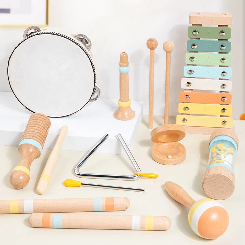 Set d’instruments de musique en bois – Jeu Montessori éducatif et sensoriel