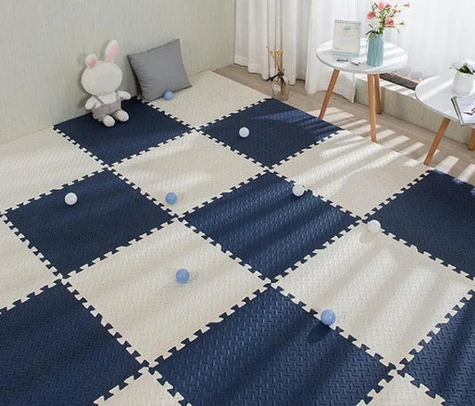 Tapis de Jeu Montessori en Dalles Puzzle – Sol Doux pour Bébé et Enfant (16 Pièces)