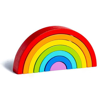 Arc-en-ciel Montessori en bois – Blocs d’empilement éducatifs