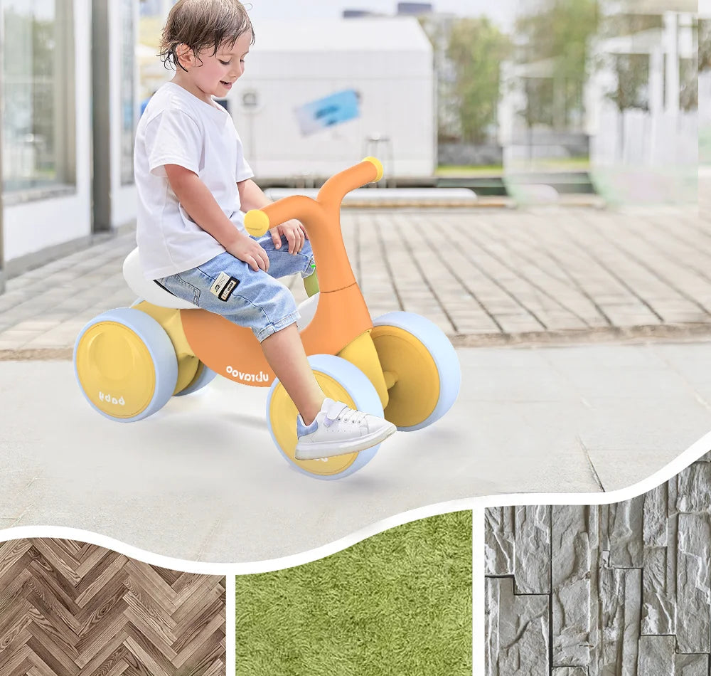 Vélo d’Équilibre Montessori pour Bébé – Draisienne 4 Roues Sans Pédales
