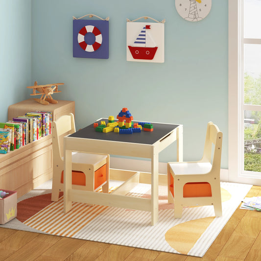 Table en bois avec 2 chaises – Ensemble mobilier enfant pour activités et jeux