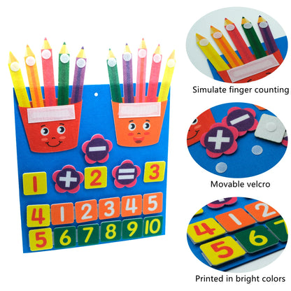 Tableau mathématique en feutrine – Jeu éducatif Montessori évolutif