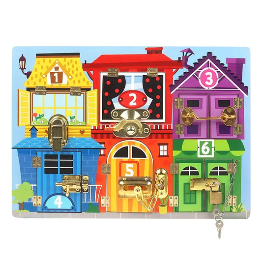 Tableau Montessori Serrures et Loquets – Busy Board Éducatif d’Éveil et de Motricité