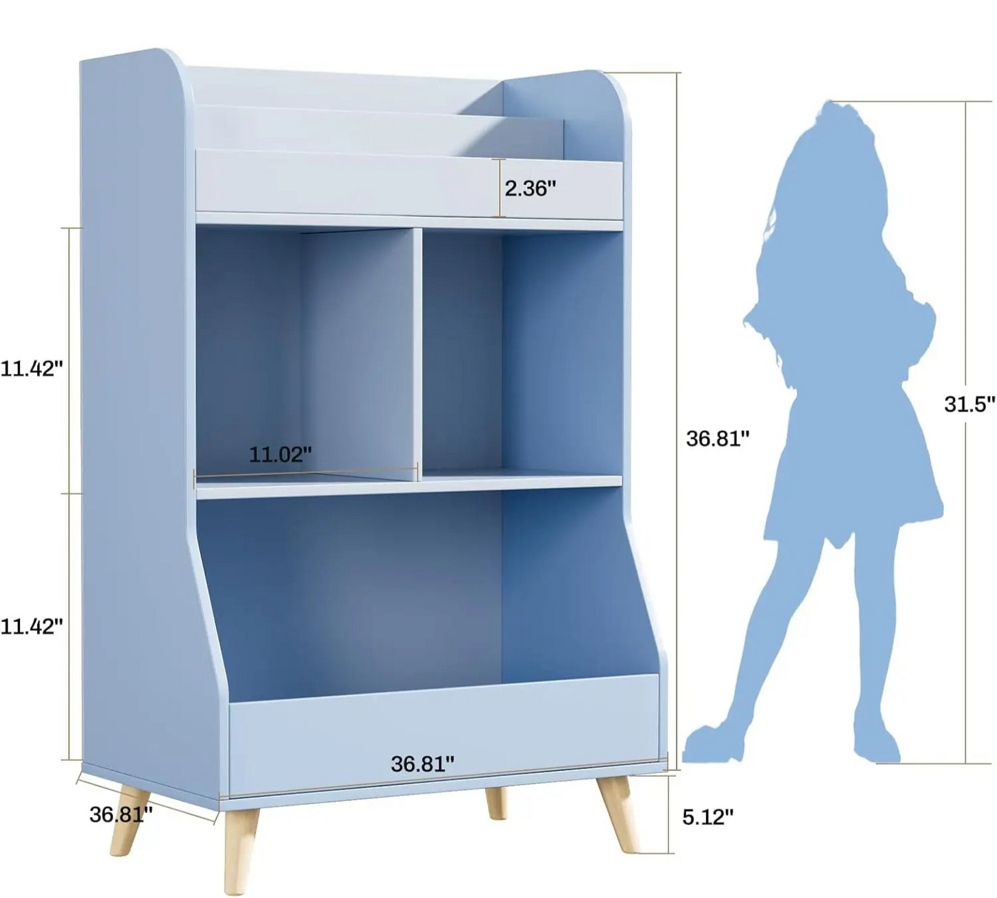 Bibliothèque Montessori en bois – 3 niveaux