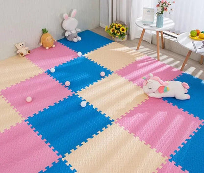 Tapis de Jeu Montessori en Dalles Puzzle – Sol Doux pour Bébé et Enfant (16 Pièces)