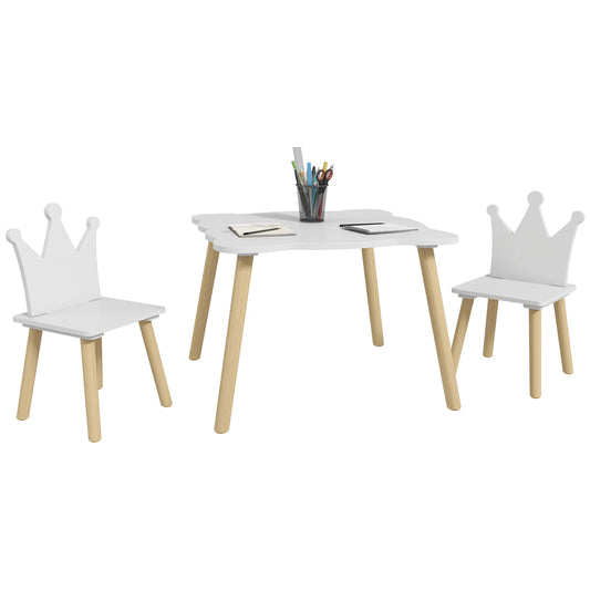 Table et Chaises Montessori pour Enfant – Ensemble 3 Pièces Design Couronne