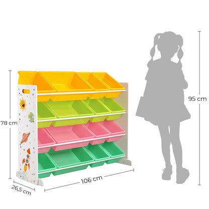 Étagère Montessori de Rangement avec Bacs Amovibles – Organisateur de Jouets et Livres pour Enfants